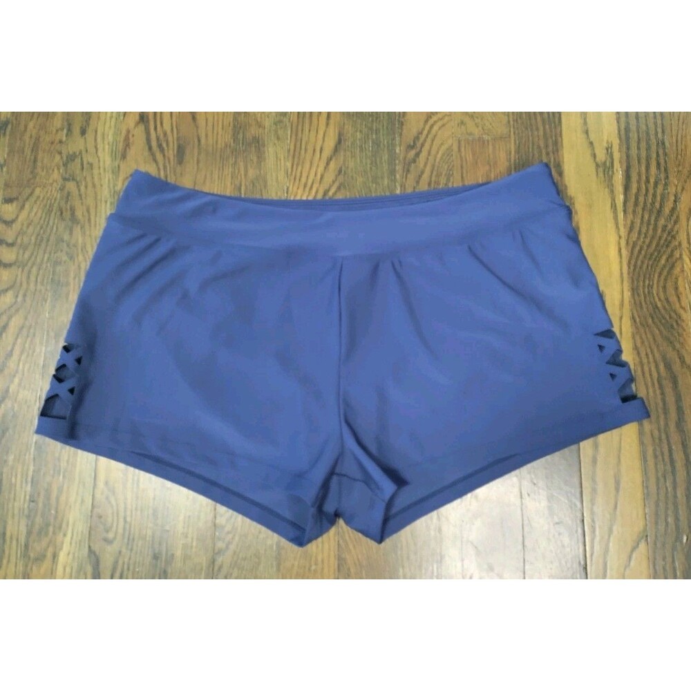 Free Country Swim Shorts Women's XL Navy Blue Elastic Waist Lined NWOT